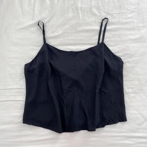Everyday Black Satin Camisole with Slim Straps